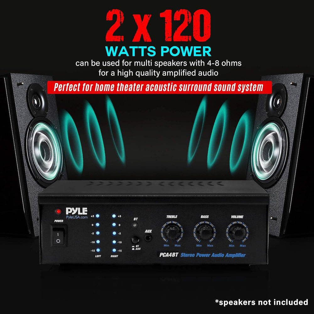 Amplificador estéreo inalámbrico PYLE-HOME PCA4BT