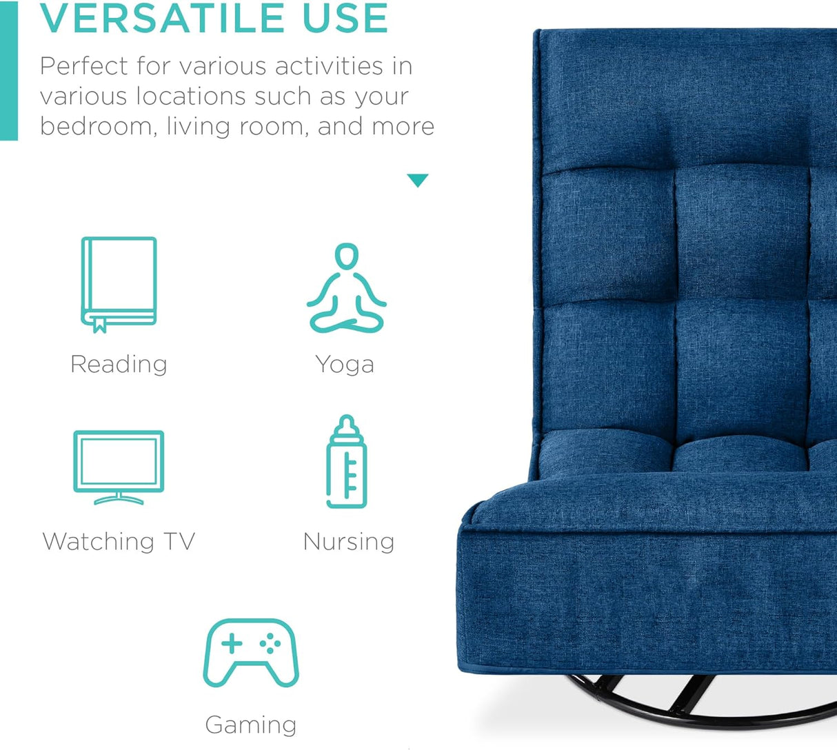 Silla Gaming para el hogar, Azul oscuro Best Choice Products