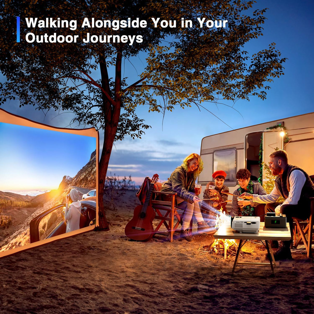 Proyector Mini AuKing Full HD 1080P, Compatible HDMI/USB