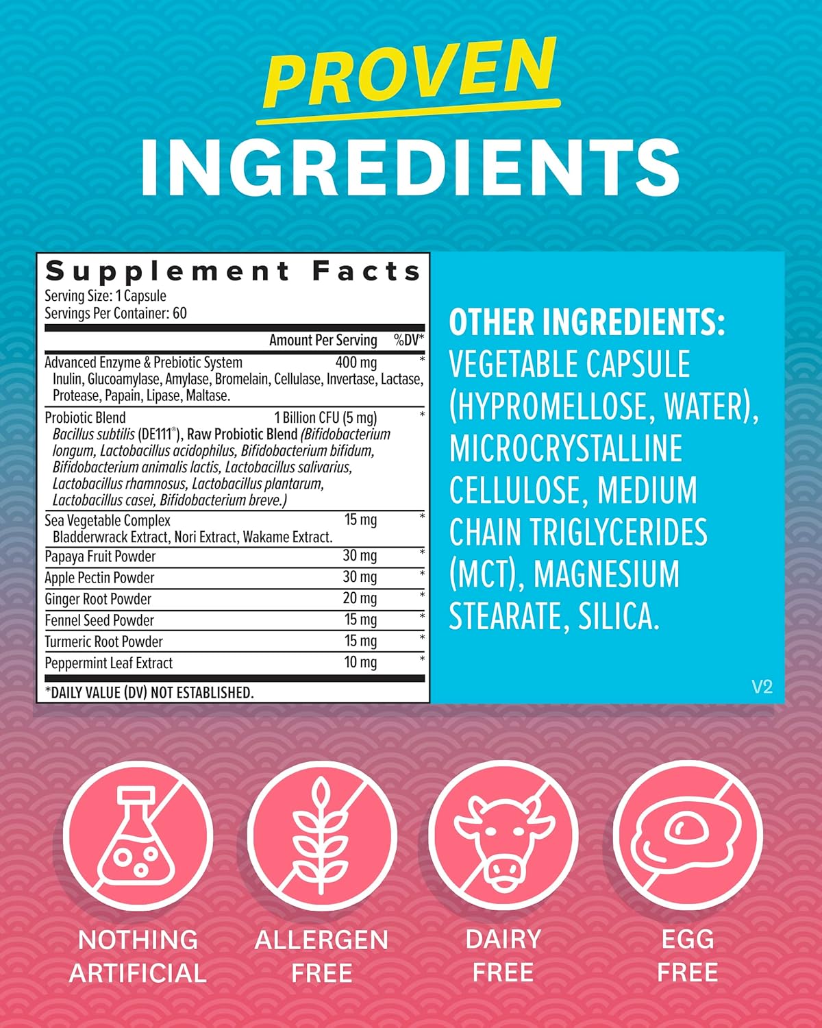 Suplemento Probióticos para mujer flora intestinal 60 unidad