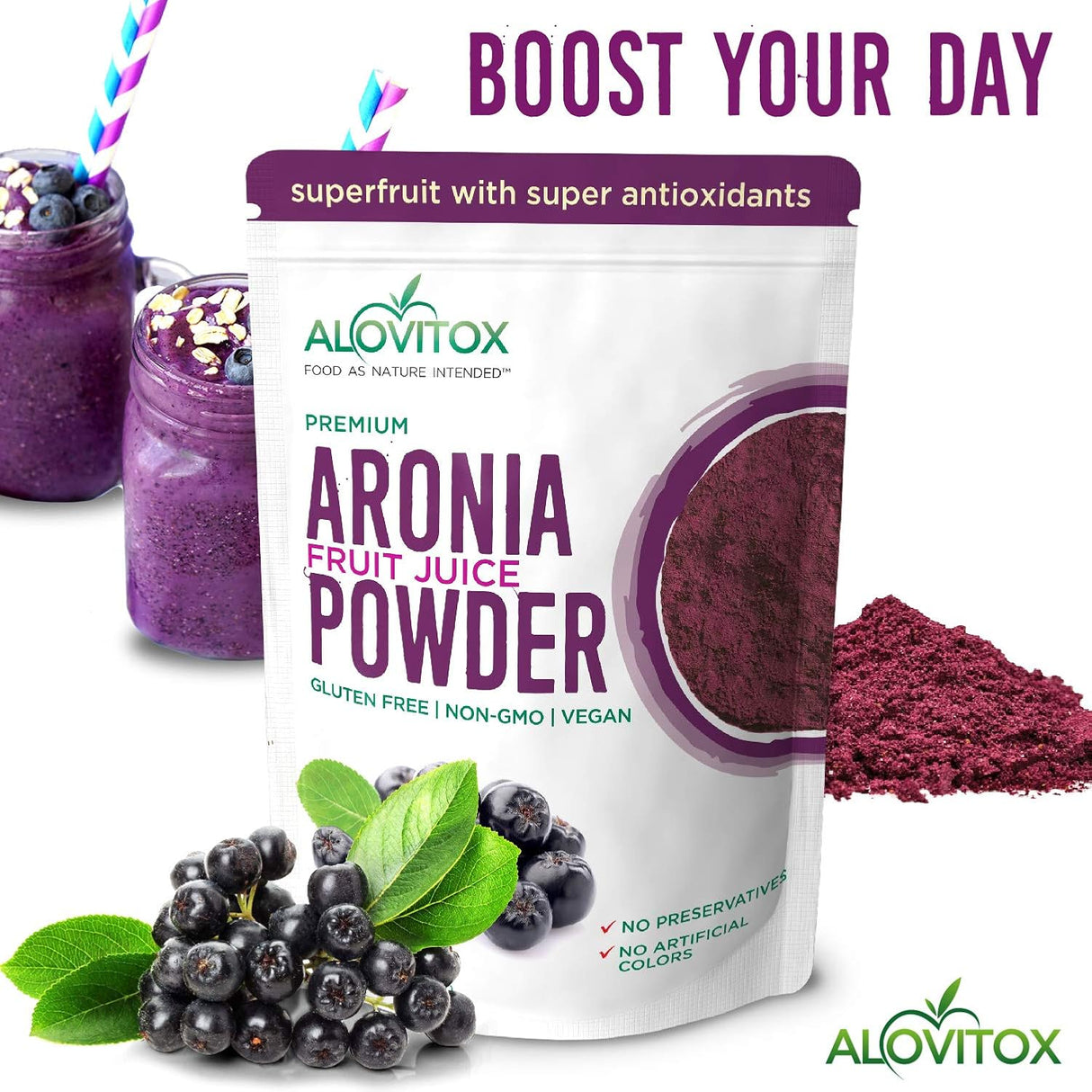 Suplemento Aronia Berry Powder Jugo denso antioxidante