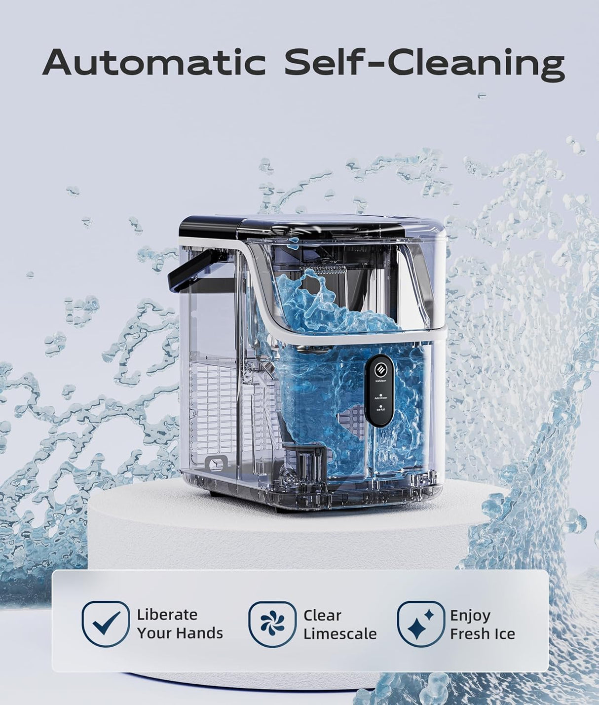 Máquina de Hielo Compacta, 33 lbs/día, Autolimpiante