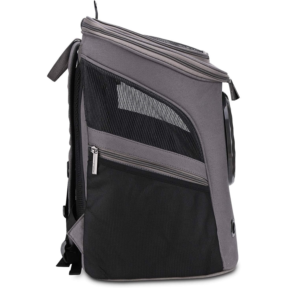 Mochila grande para gatos con burbujas gris