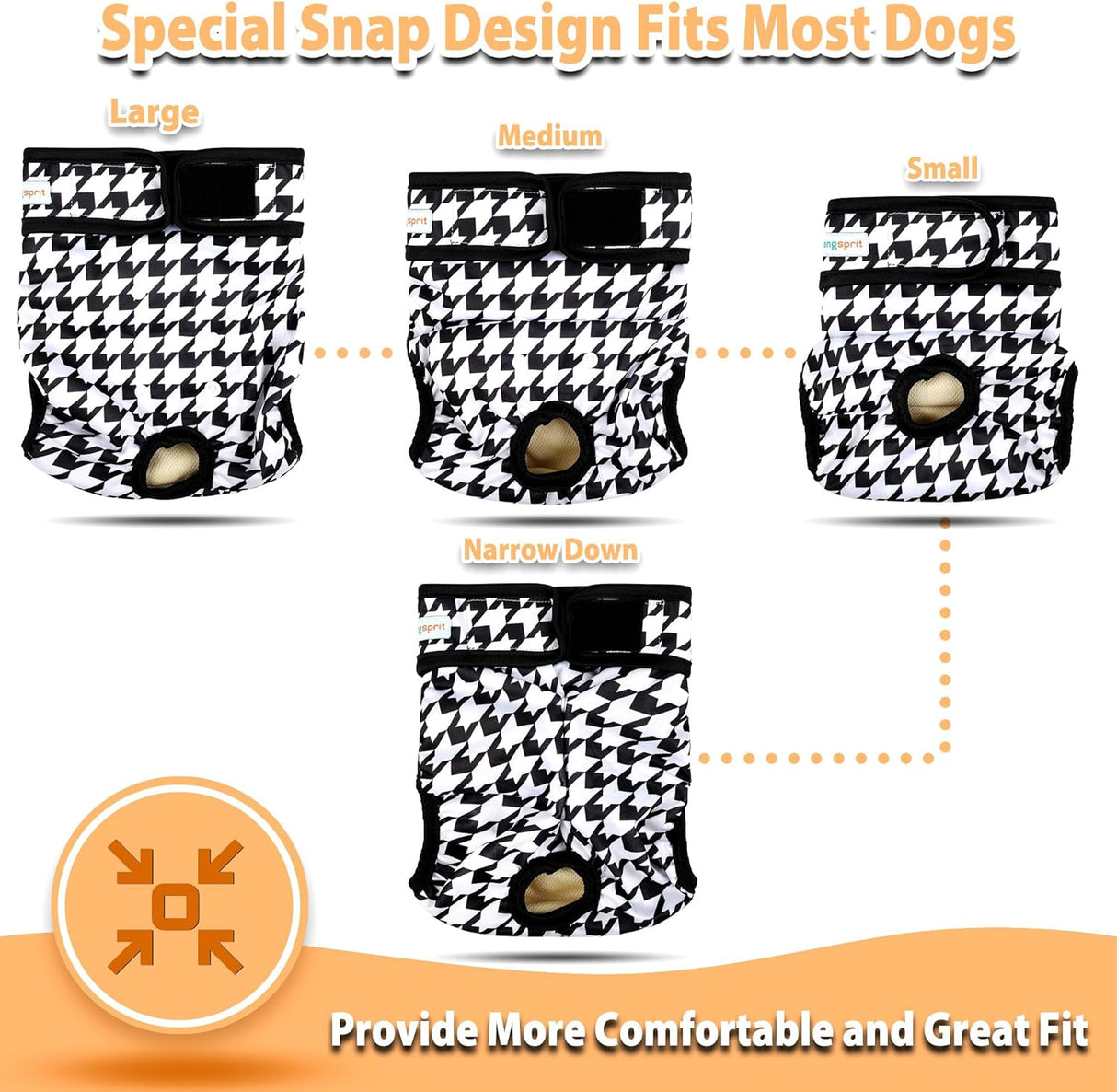 Langsprit Pañales lavables perras en el período – Calzones