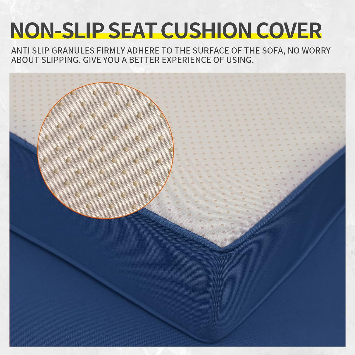 Lviden Juego de muebles de mimbre PE para exteriores, 7 piezas, juego de sofá de conversación seccional de ratán para patio, con cojines azul marino y mesa superior de vidrio