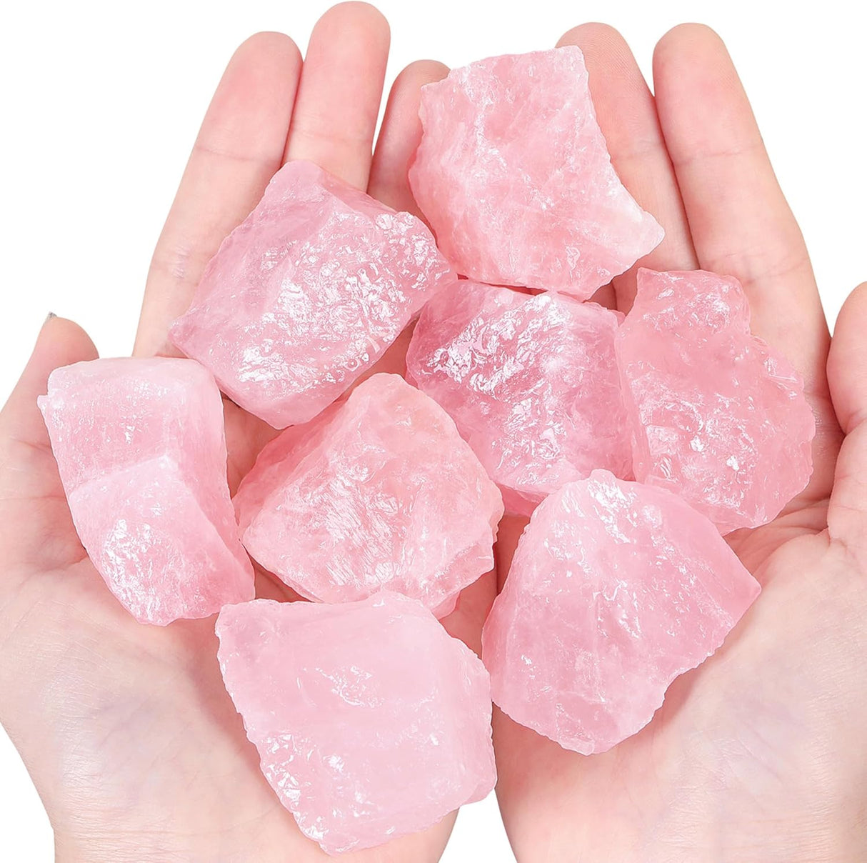 ZHIYUXI Cristal de cuarzo rosa de 2 in, cristales crudos