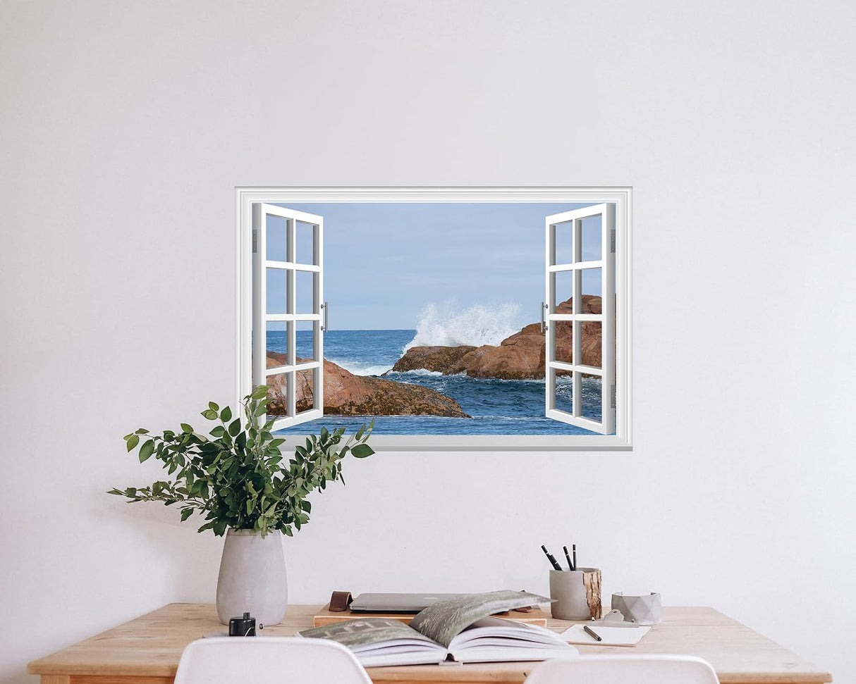 Adhesivo de pared falso para ventana de pared de arrecife