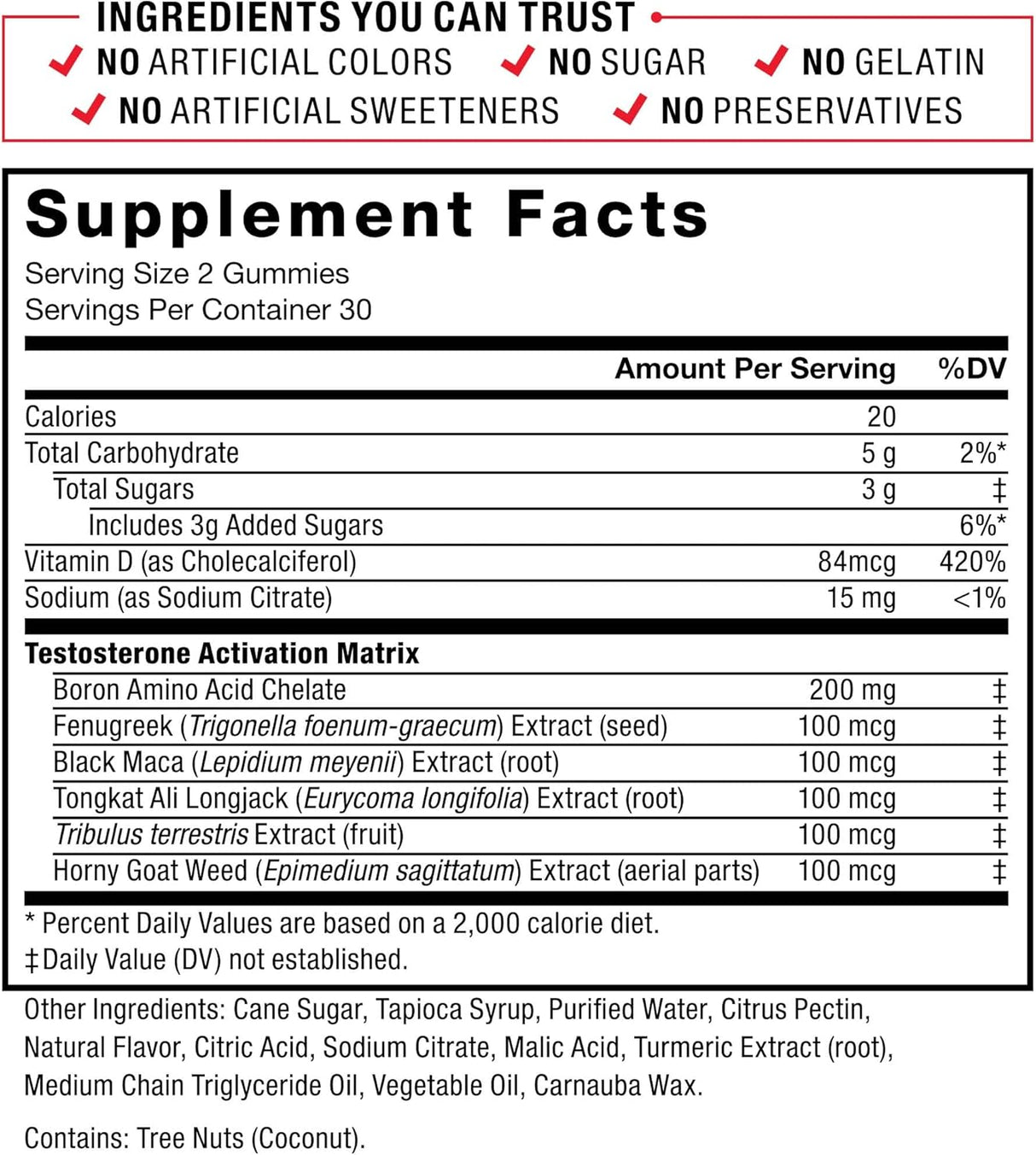 Suplemento Test X180 Gomitas de testosterona para hombres