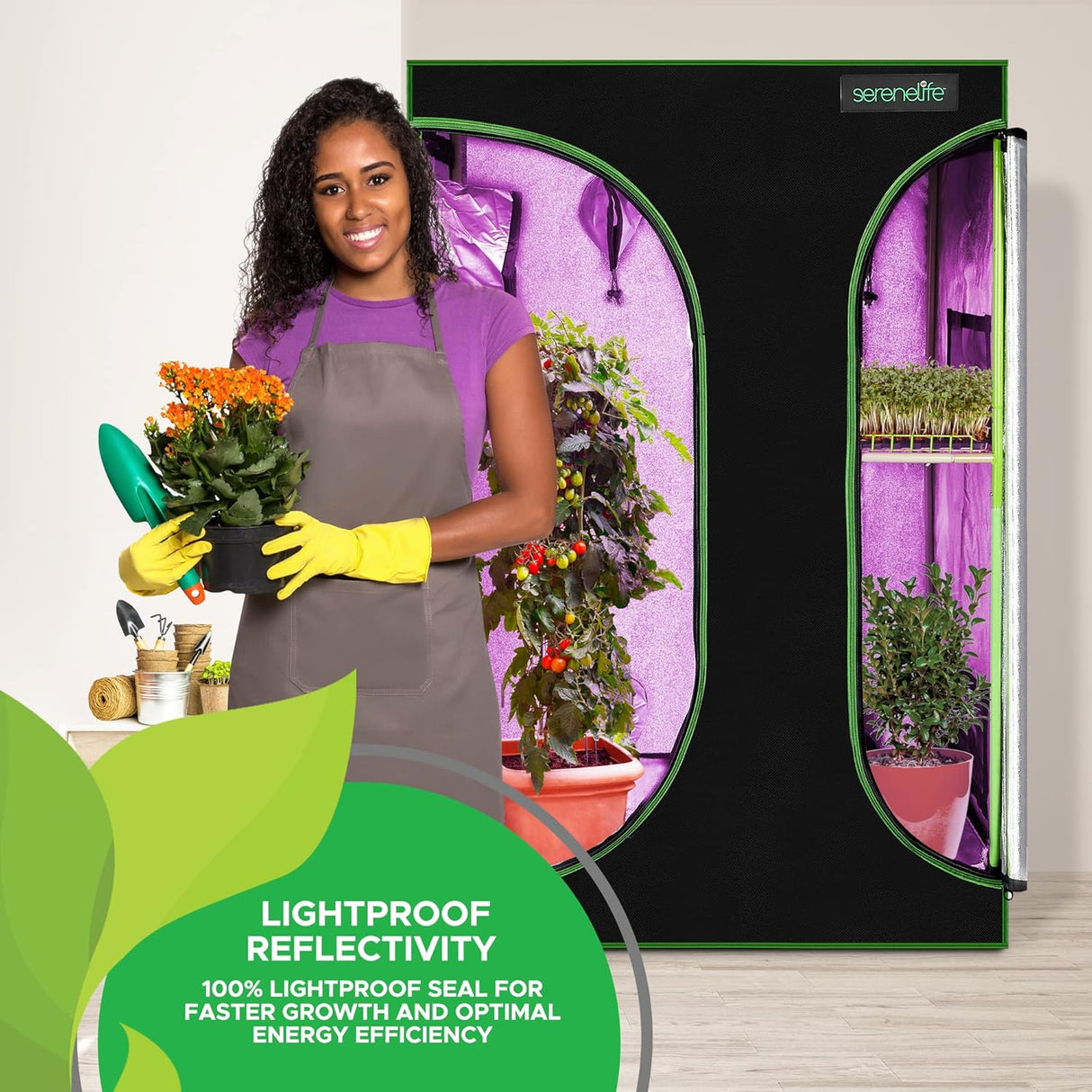 Tienda de campaña de cultivo hidropónico ligera SereneLife