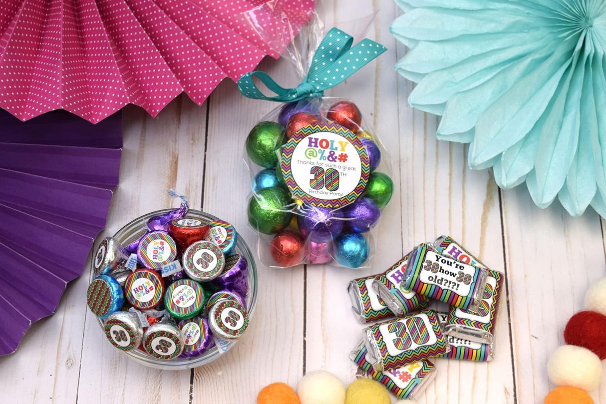 Kit de Stickers para Fiesta de 30 Cumpleaños