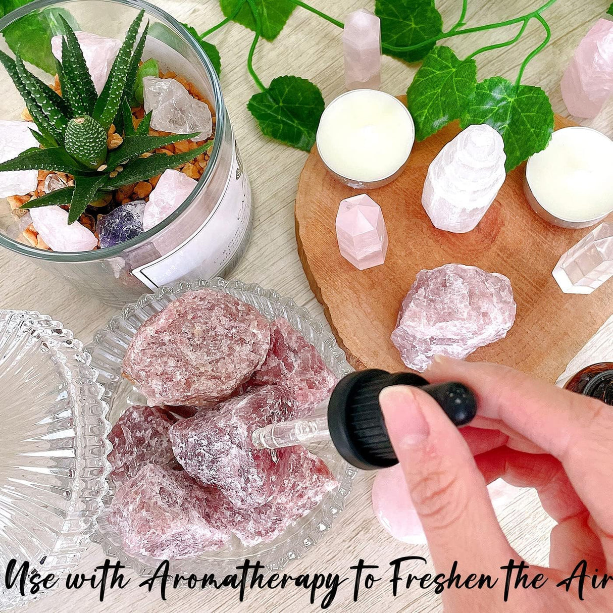 Cristales de cuarzo de fresa de 2 pulgadas, cristales naturales