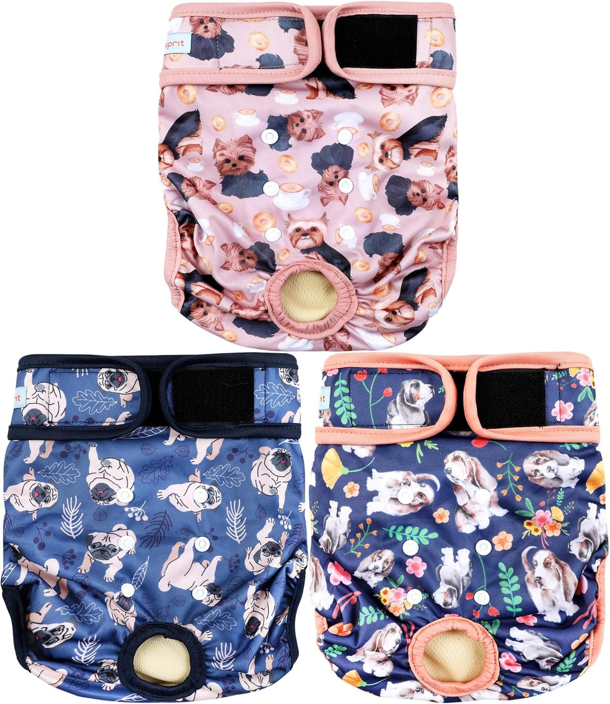 Langsprit Pañales lavables para perras (paquete de 3) tallaS