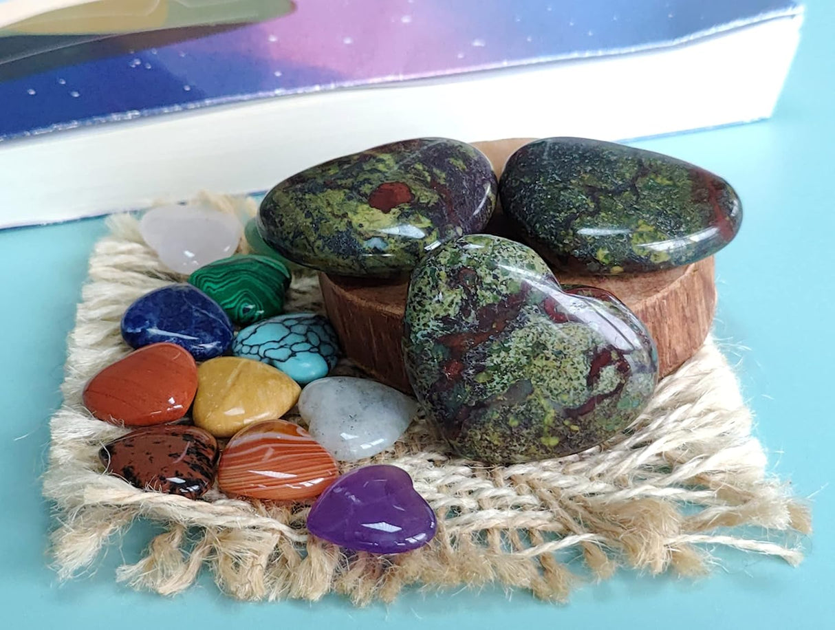 Corazón de cristal de 1.772 in, cristales curativos grandes