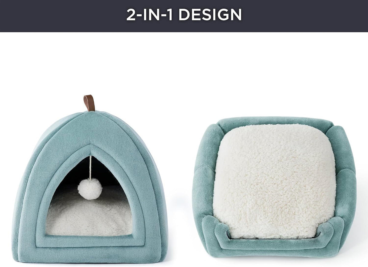 Cueva para Gatos Bedsure - 2 en 1, almohada lavable, 16