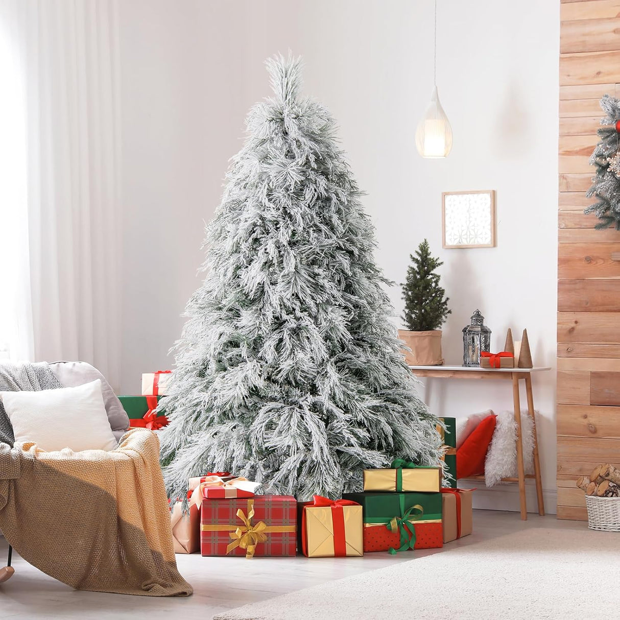 Árbol de Navidad Artificial HAPPYGRILL 6 FT, 250 luces LED