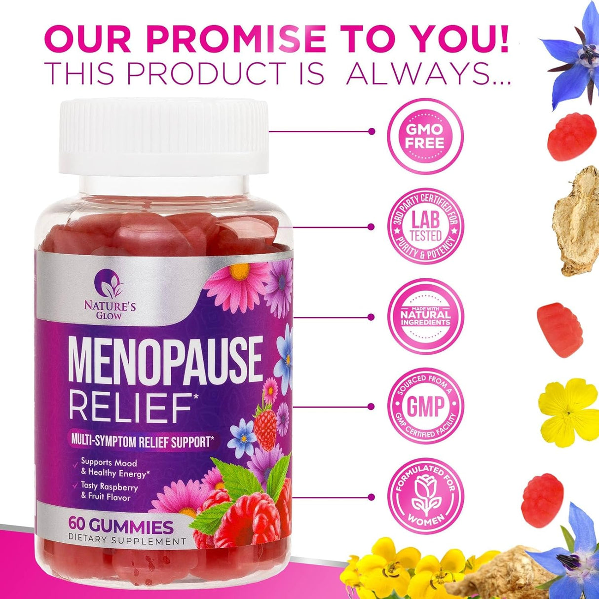 Suplemento de menopausia para mujeres Nature's Glow
