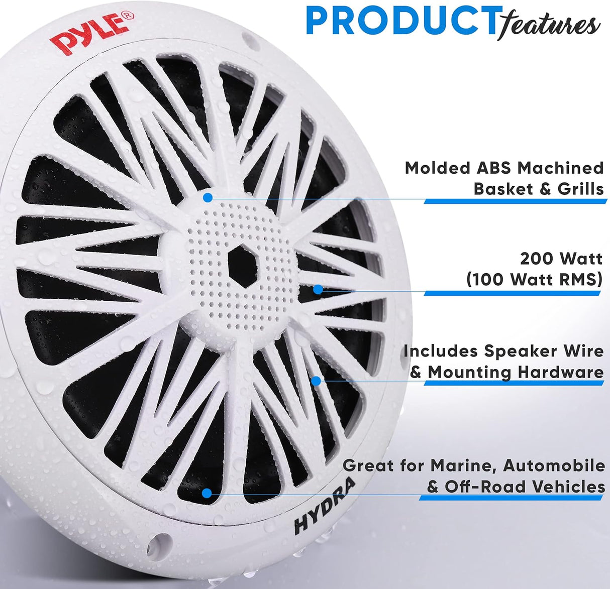 Parlantes marinos de 200 vatios PYLE PLMR6KW