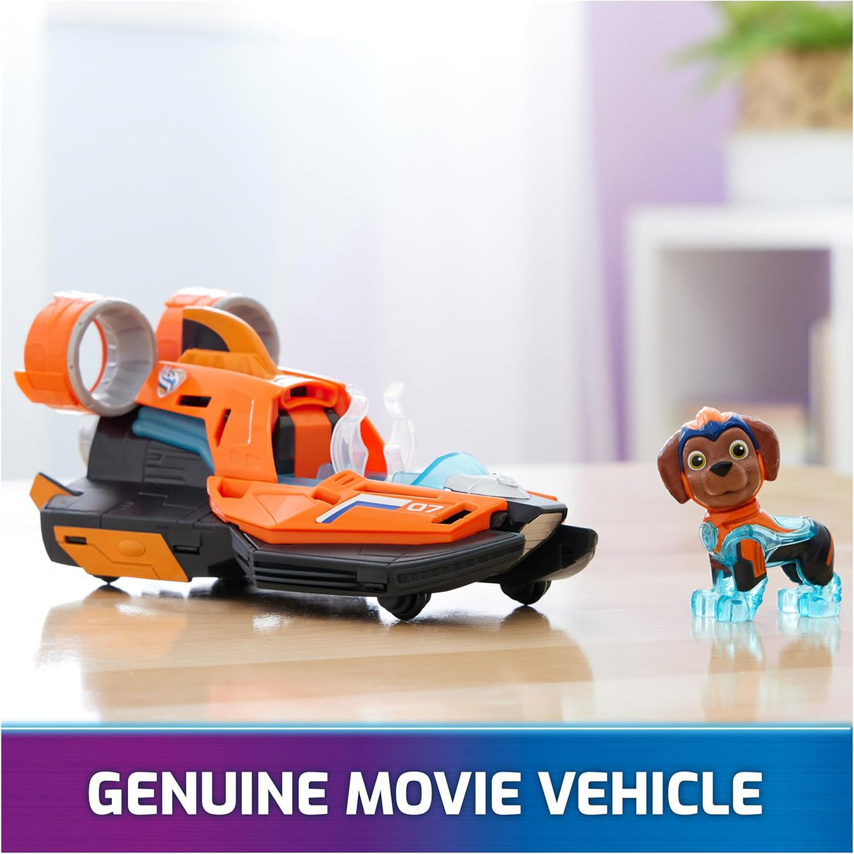 Película Paw Patrol Mighty: Bote Jet de Juguete con Zuma, Luces y Sonidos