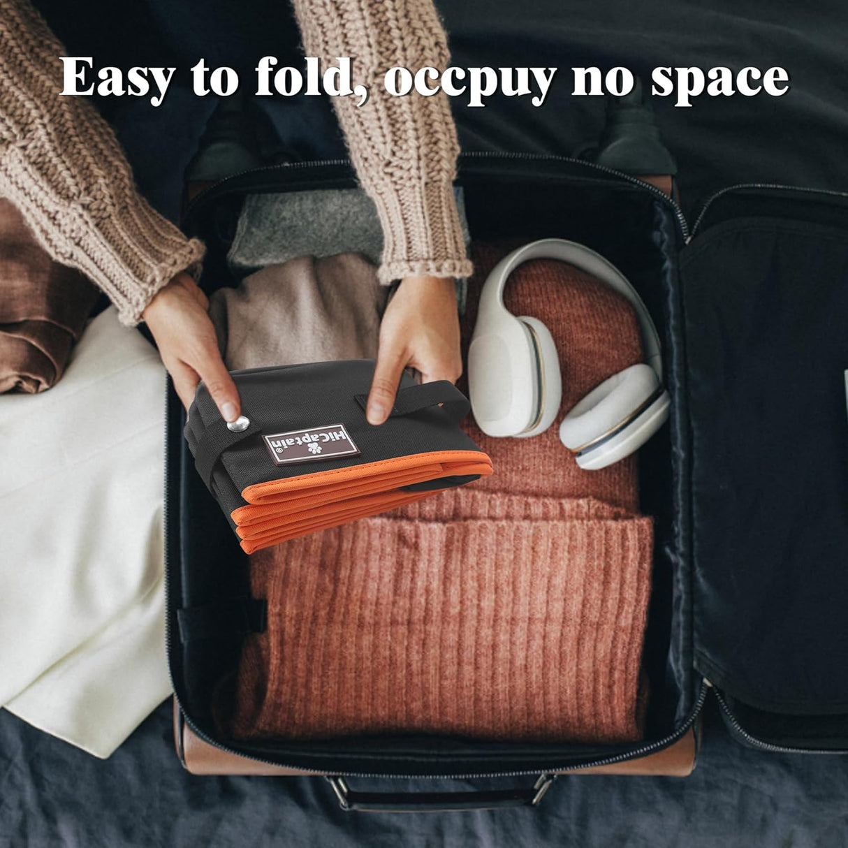 Caja de arena plegable para viajes en automóvil negro