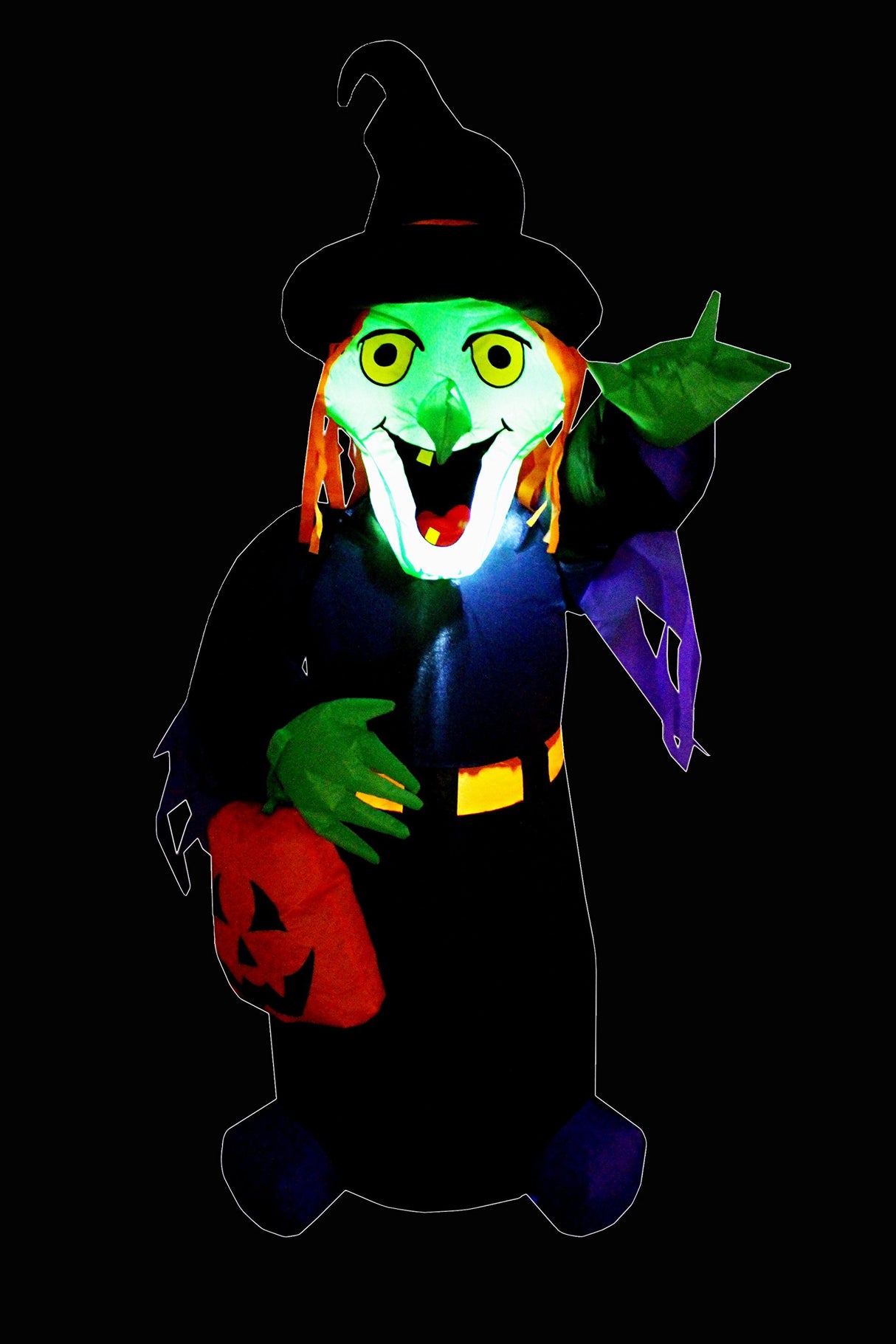 Bruja inflable de Halloween.