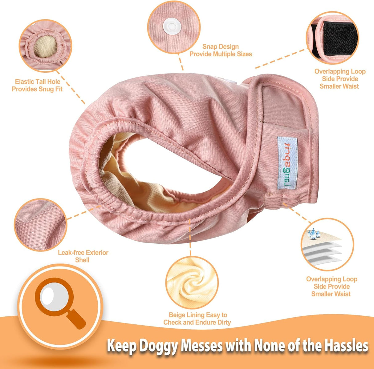 Langsprit Pañales lavables para perras s sin fugas para perras