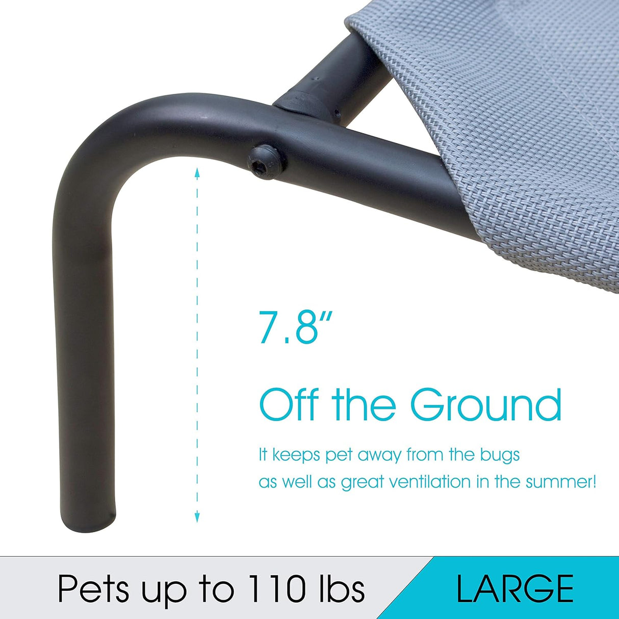 Cama Elevada para Mascotas PHYEX, Acero Resistente, 50.5 x 30.5