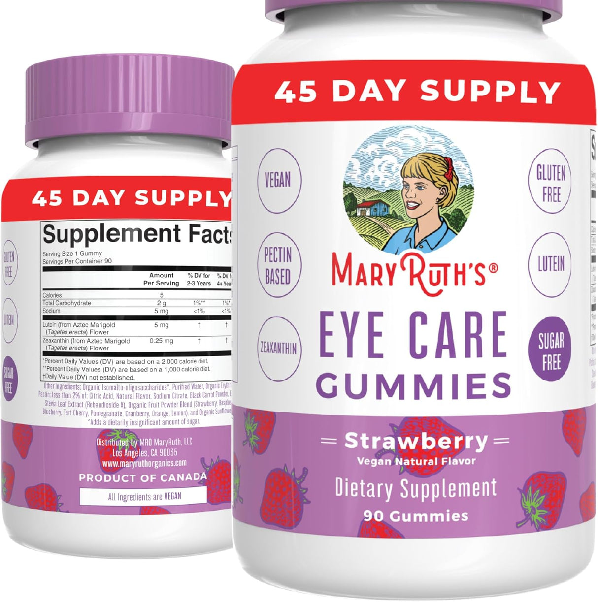 Suplemento Vitaminas oculares gomosa Vegano Sin gluten 90 un