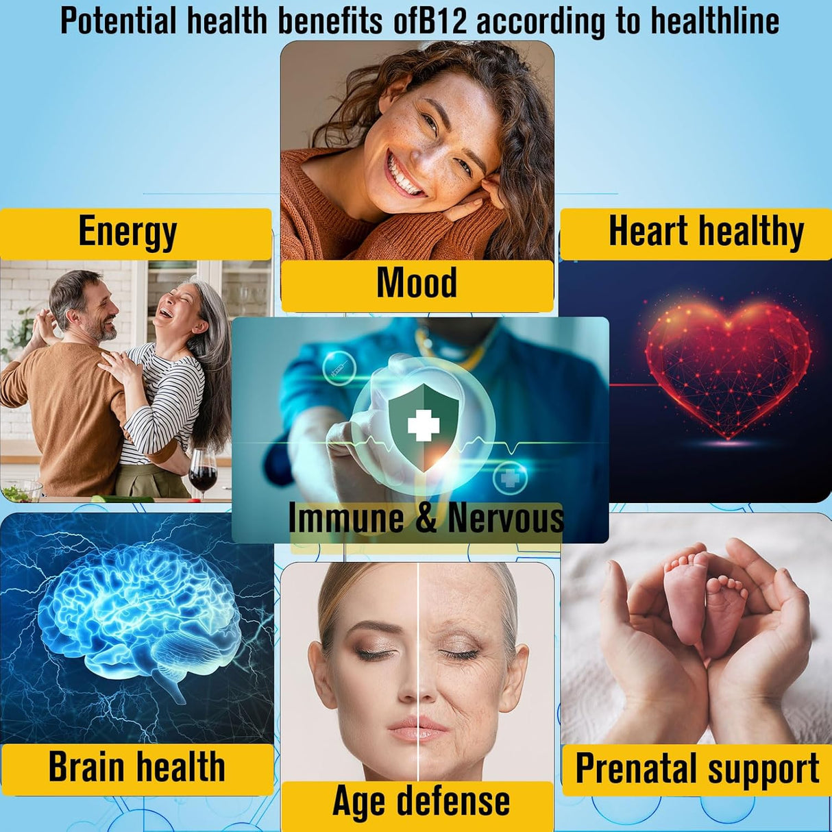 Vitamin B12 Líquido Sublingual 10,000mcg, D3, B9, Calcio, Vegano