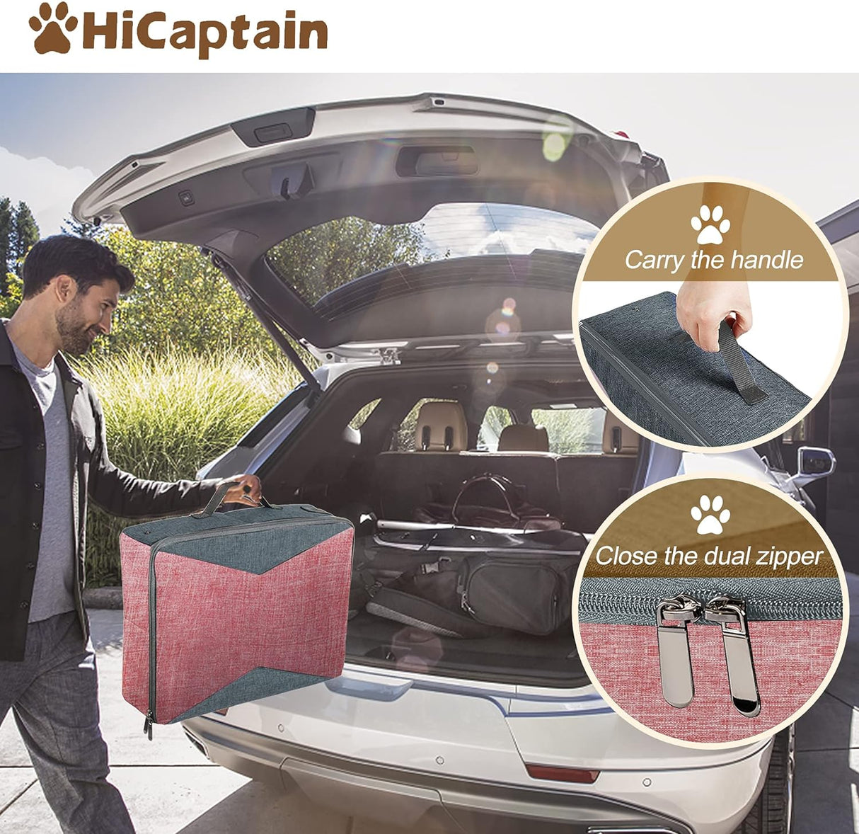 Arenera portátil para gatos con tapa y asa HiCaptain