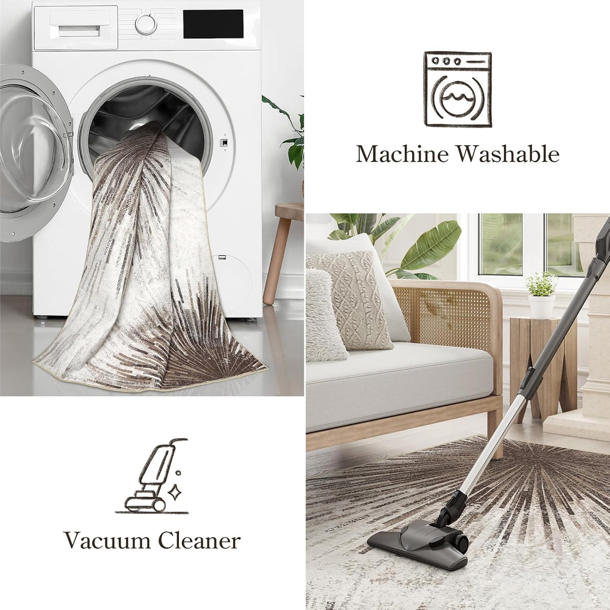 Alfombra moderna para sala de estar ultrafina, Gris Lahome