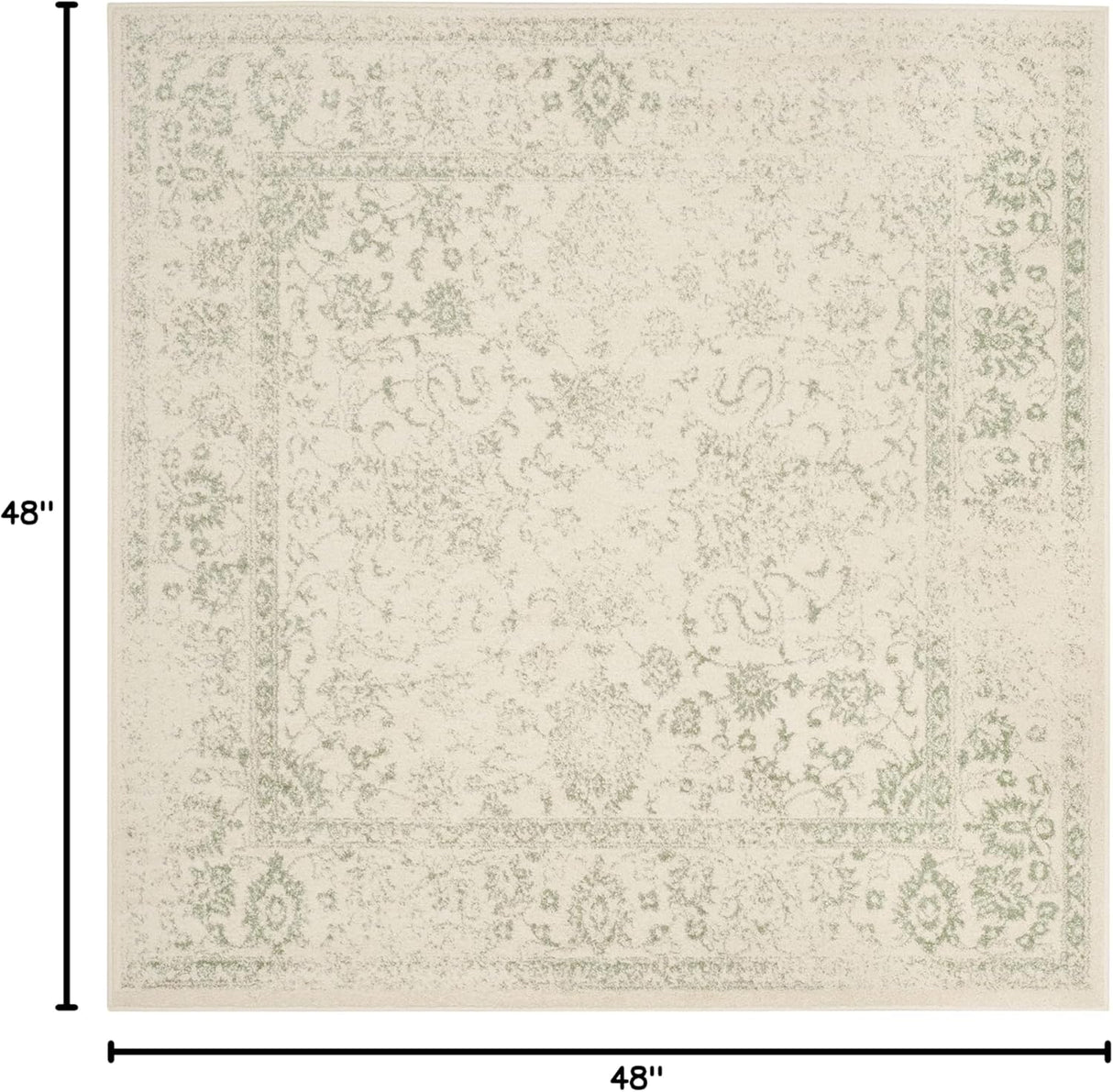 Alfombra Acento Cuadrada Oriental Desgastada ADR109V