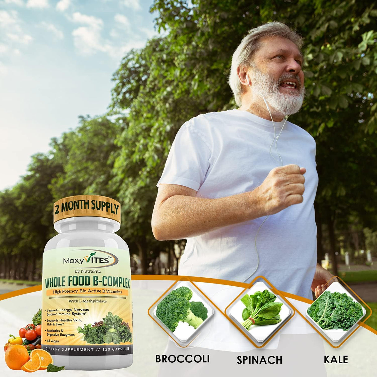 Complejo de Vitaminas B - Suplemento Vegano, 120 Cápsulas