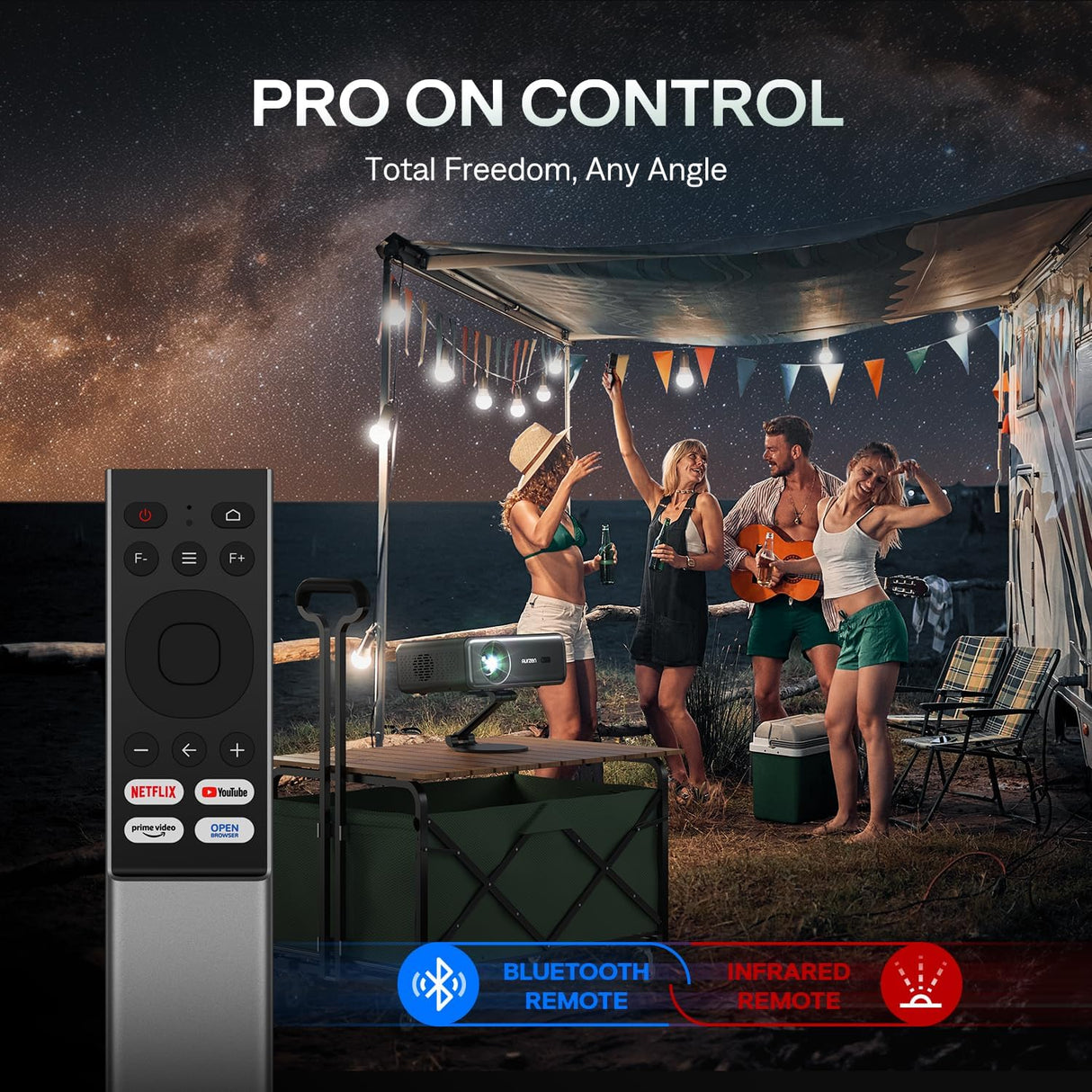 Proyector EAZZE D1 Pro 1080P, WiFi, Bluetooth, Dolby Audio