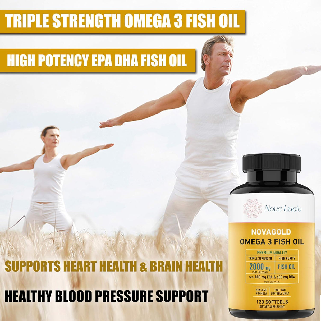 Omega 3 Fish Oil Suplemento Max Fuerza 120 Softgels