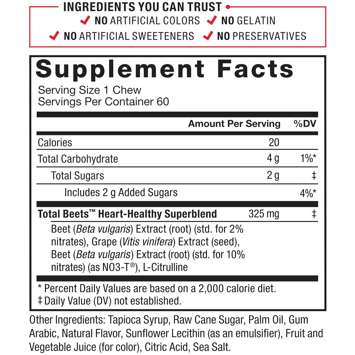 Suplemento Masticablesantioxidantes nitrato remolacha 60 und