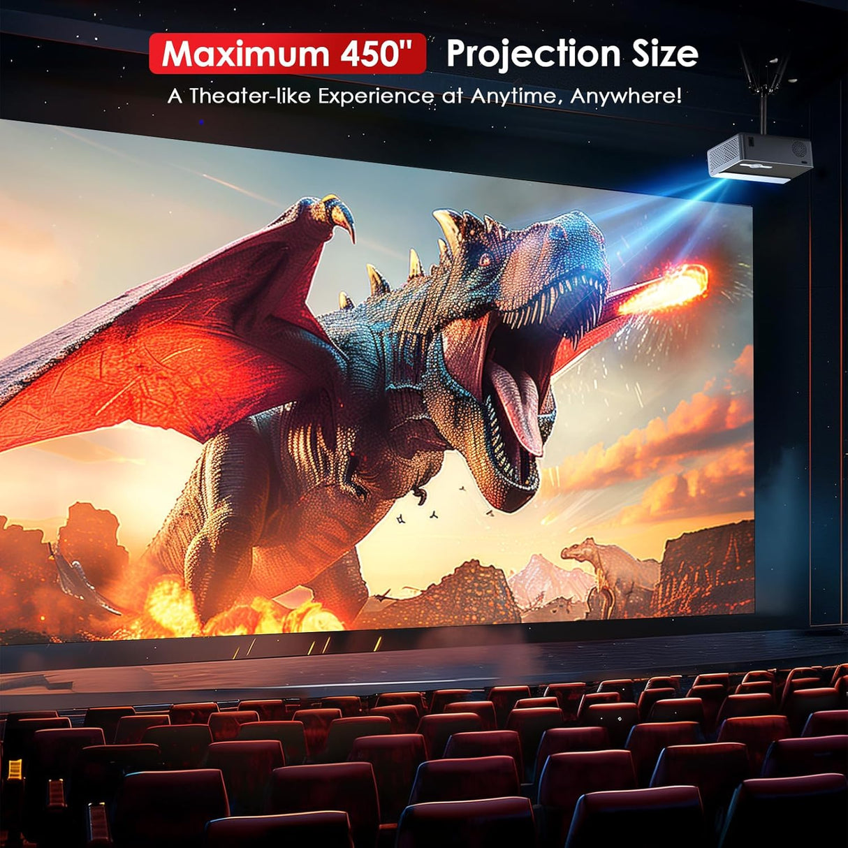 Proyector JOWLURK 20000L 4K Wifi Bluetooth, Auto Keystone