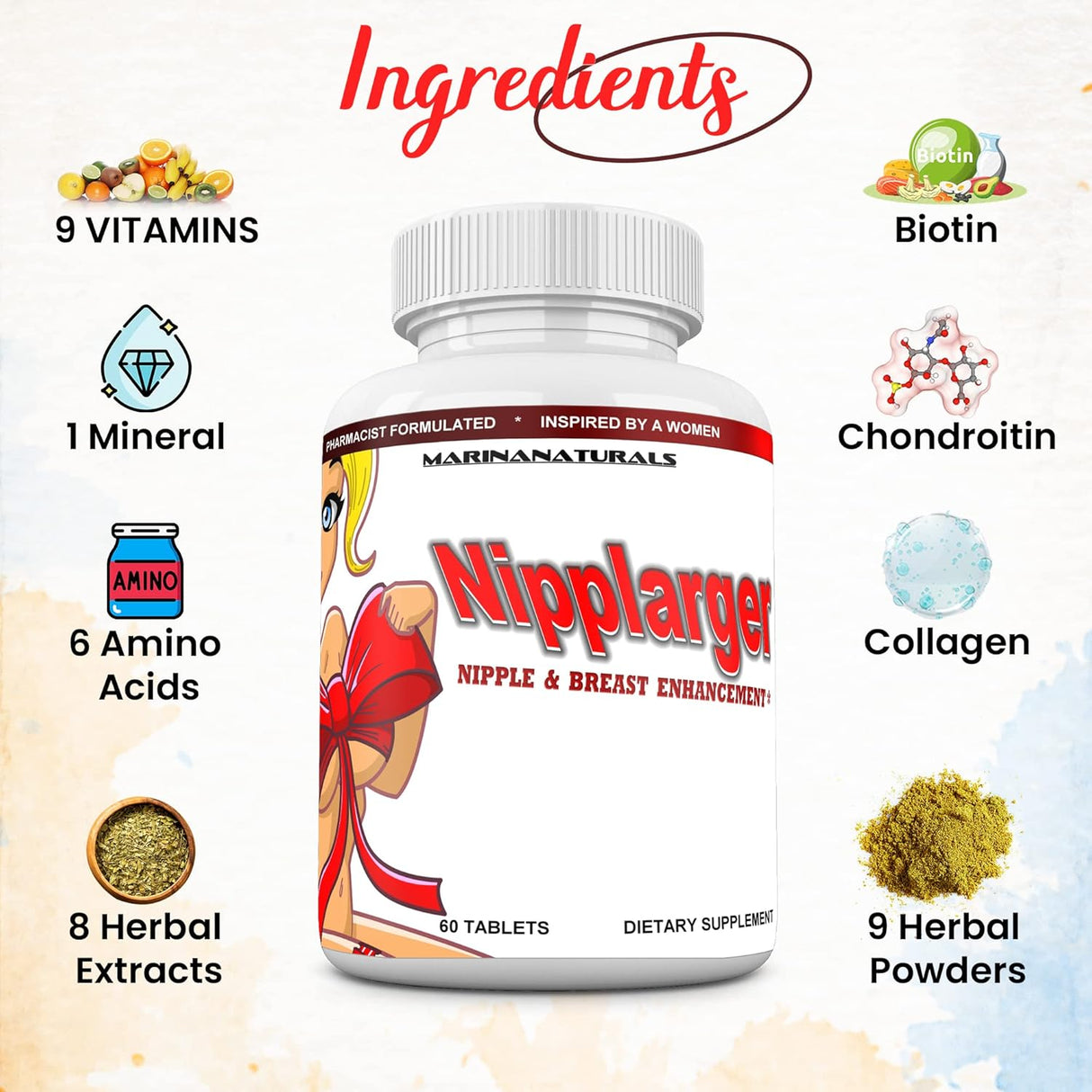 Suplementos Alimenticios de pezones Ampliación de mama