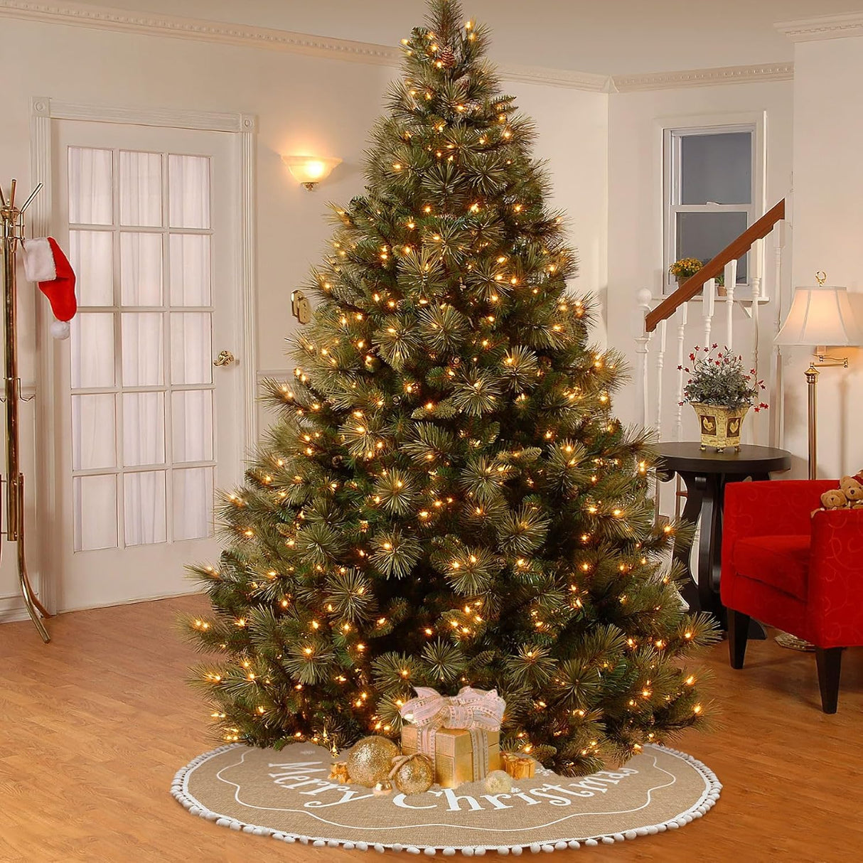 Funda de Árbol de Navidad AerWo 48 Pulgadas con Copos de Nieve