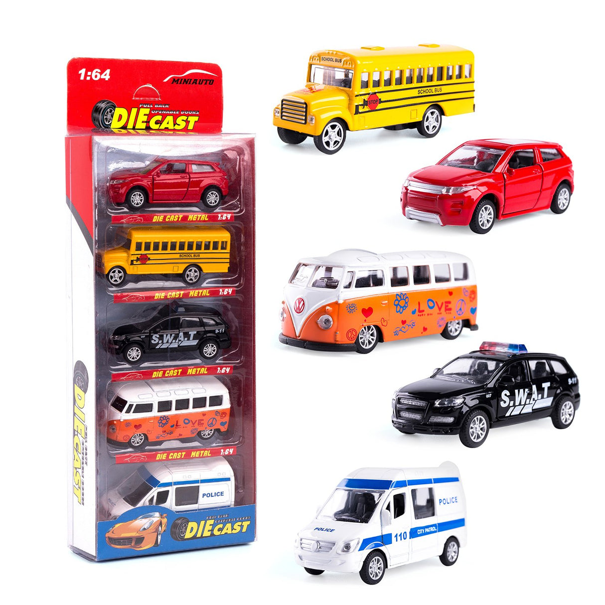 Juego de 5 coches de juguete de metal