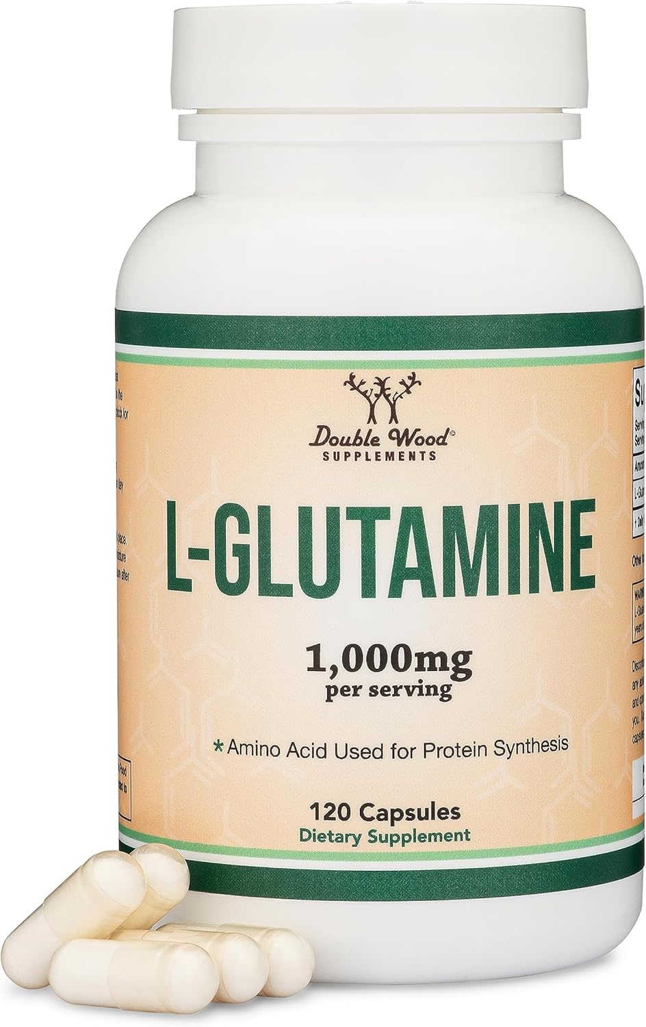 Cápsulas L de glutamina sin rellenos 500 mg 120 unidades