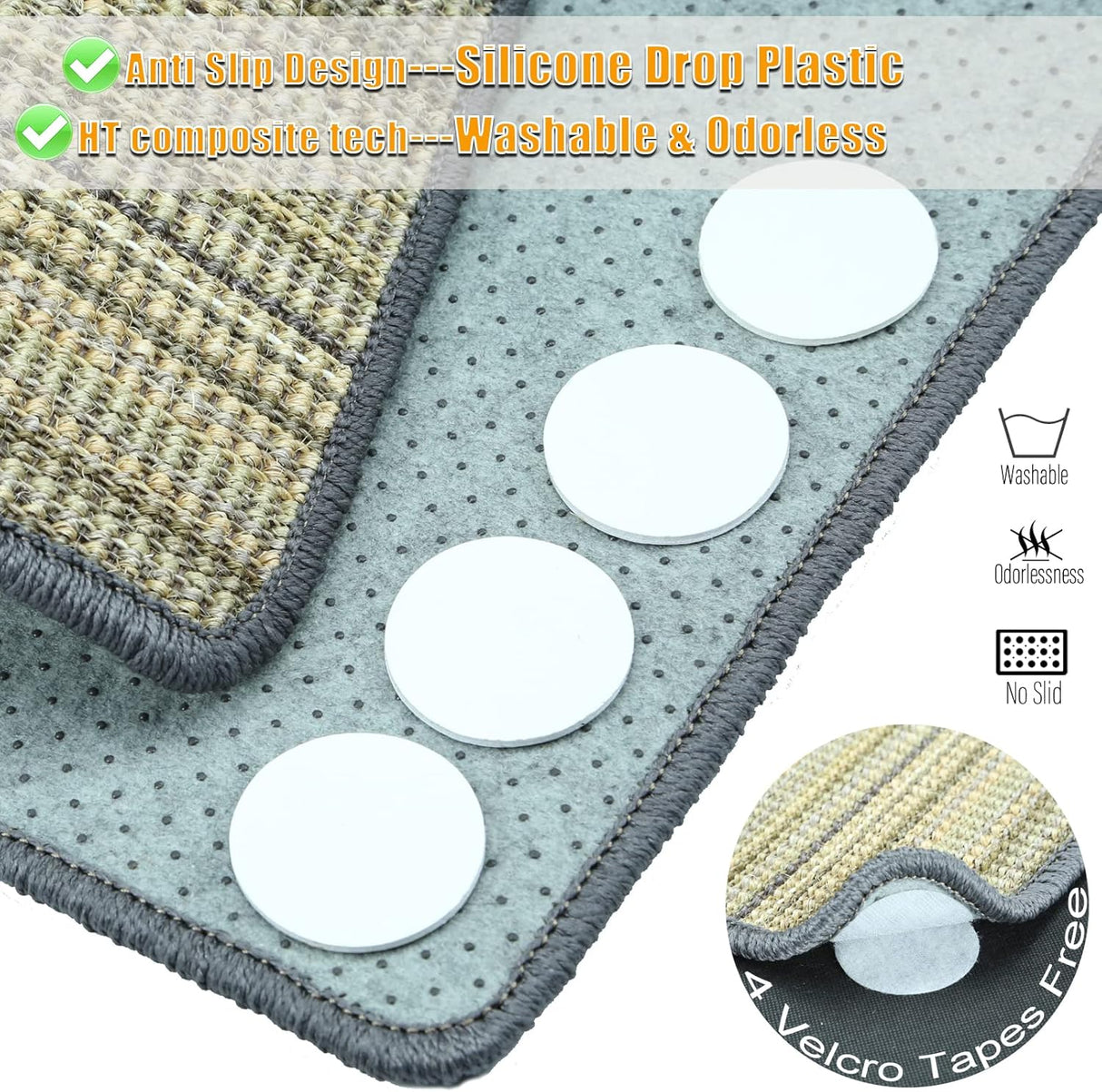 Tapete rascador para gatos de interior con cintas de velcro