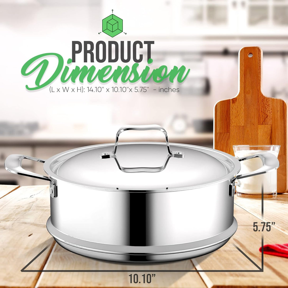 Inserto de vapor de 8 cuartos con tapa NutriChef