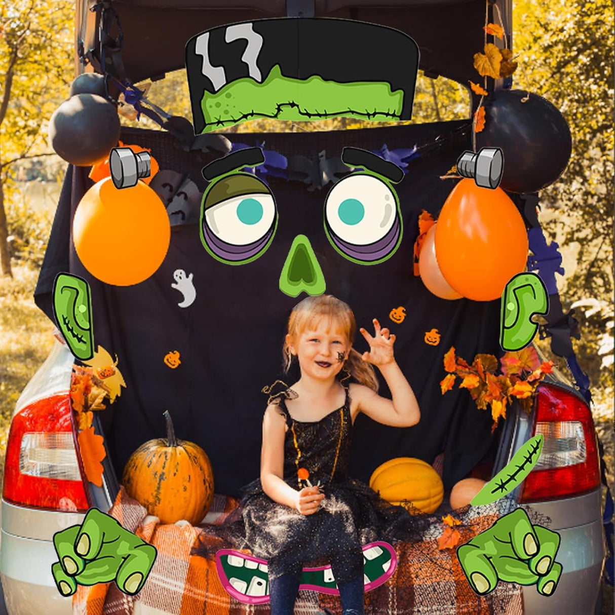 Kit de Decoraciones de Halloween para Autos, Monstruo con Ojos Grandes