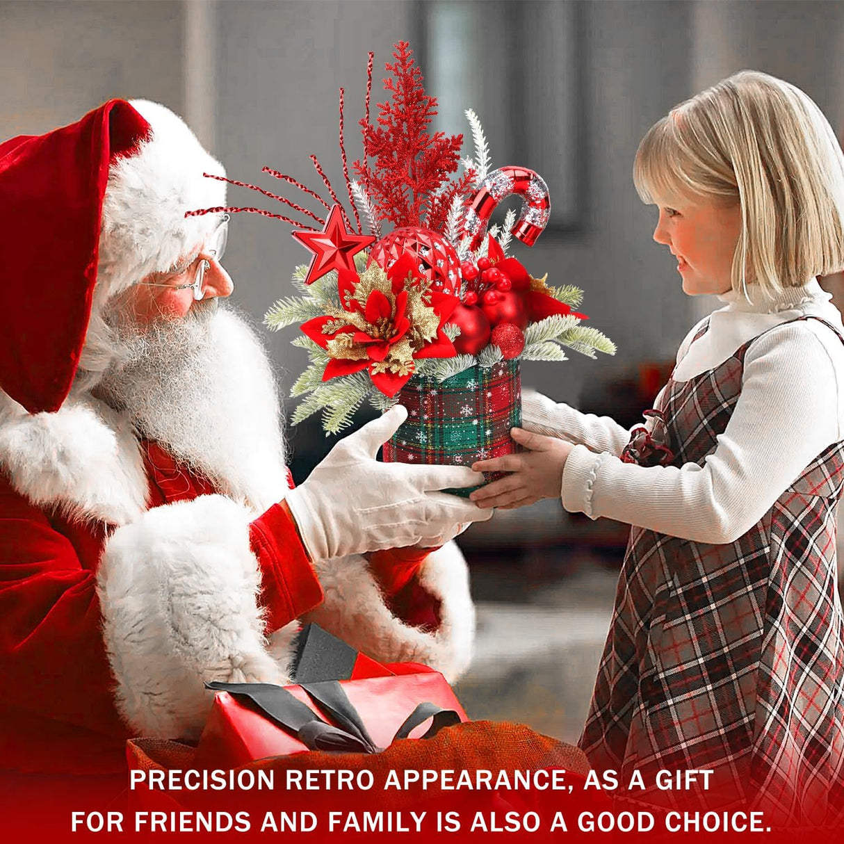 Árbol de Navidad Miniatura Artificial, Decoración con Adornos