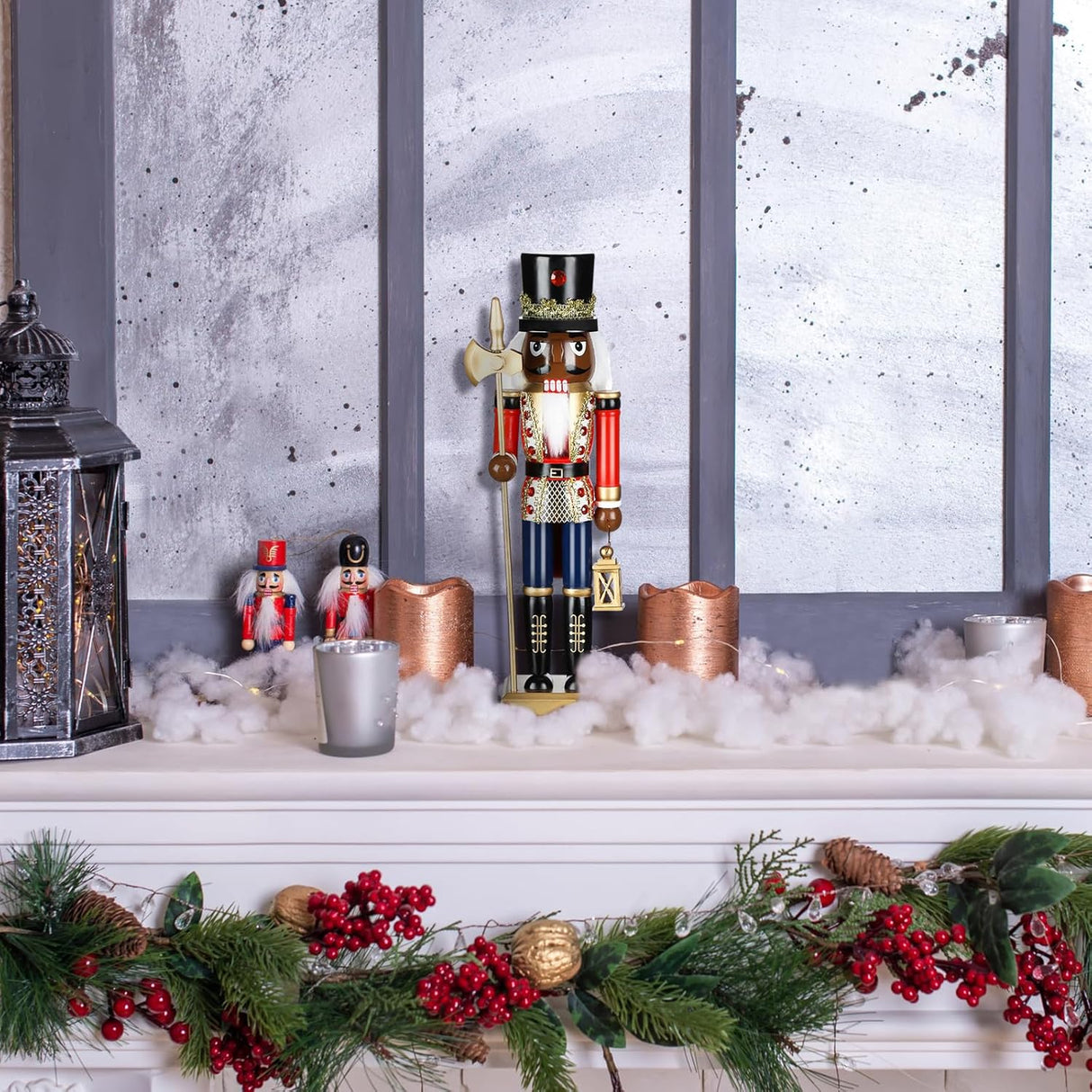 Figuras de Navidad Nutcracker de Wettarn, 14 pulgadas, madera