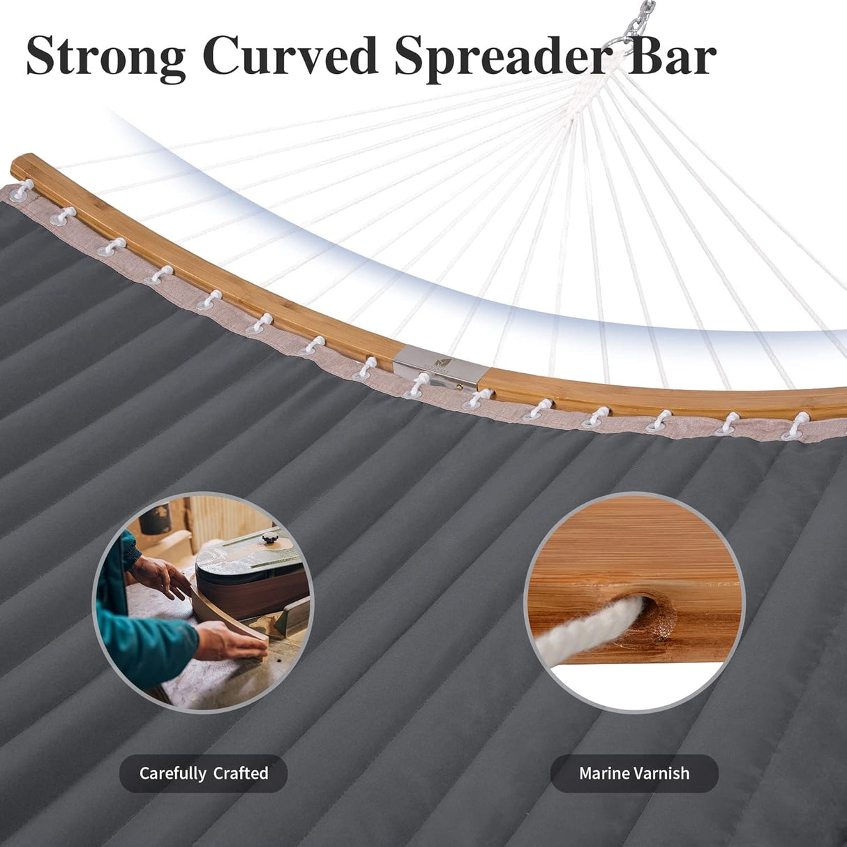 Hamaca Doble SUNCREAT con Soporte, Barra Curvada, Modelo Patentado