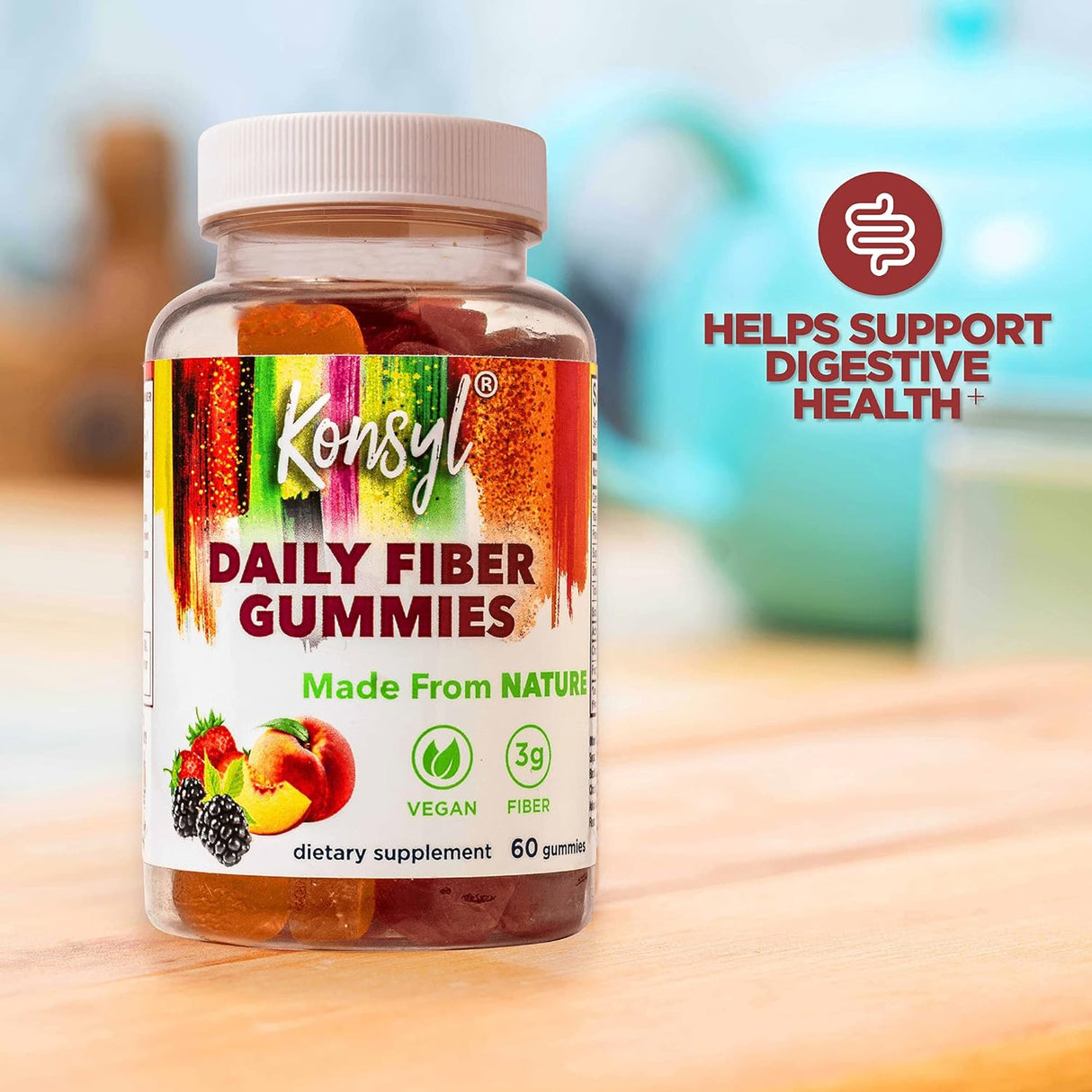 Suplemento de fibra vegana para adultos Sabor a fruta Konsyl