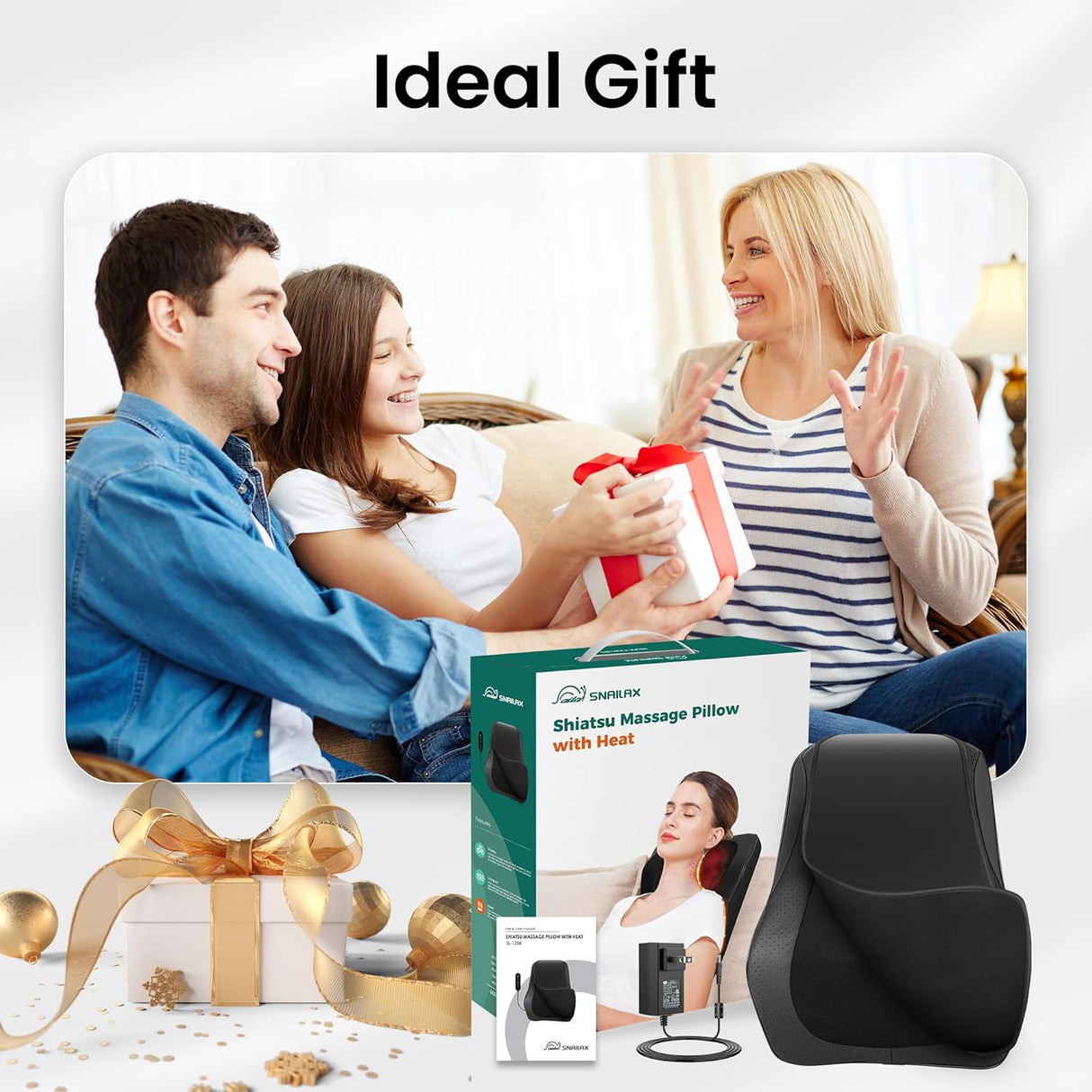 Masajeador Snailax para espalda, tejido profundo, con calor