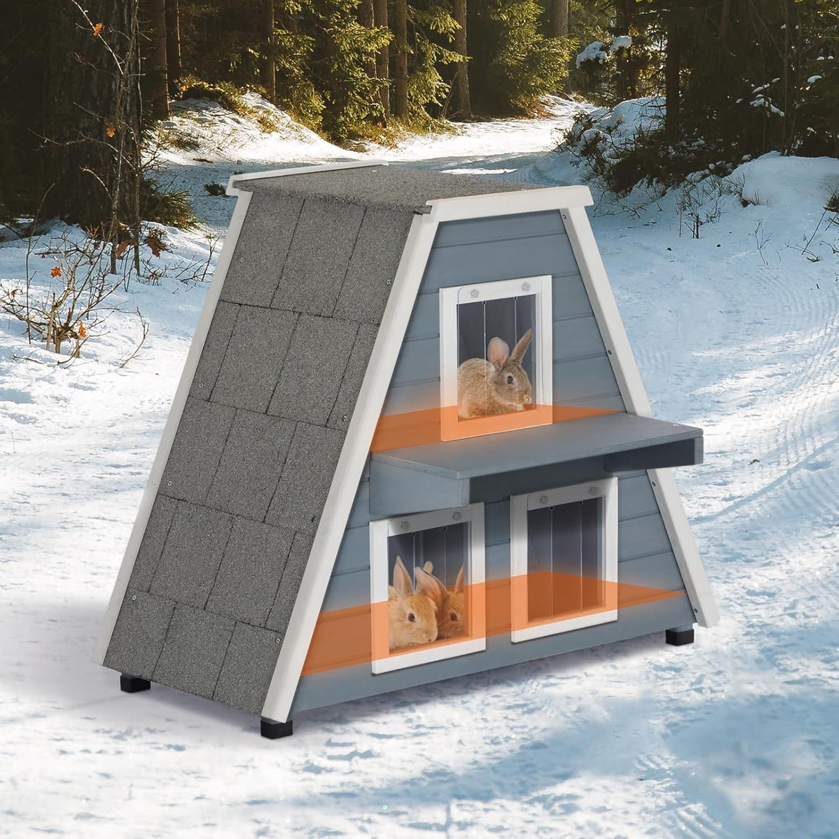 Casa para gatos al aire libre resistente color gris