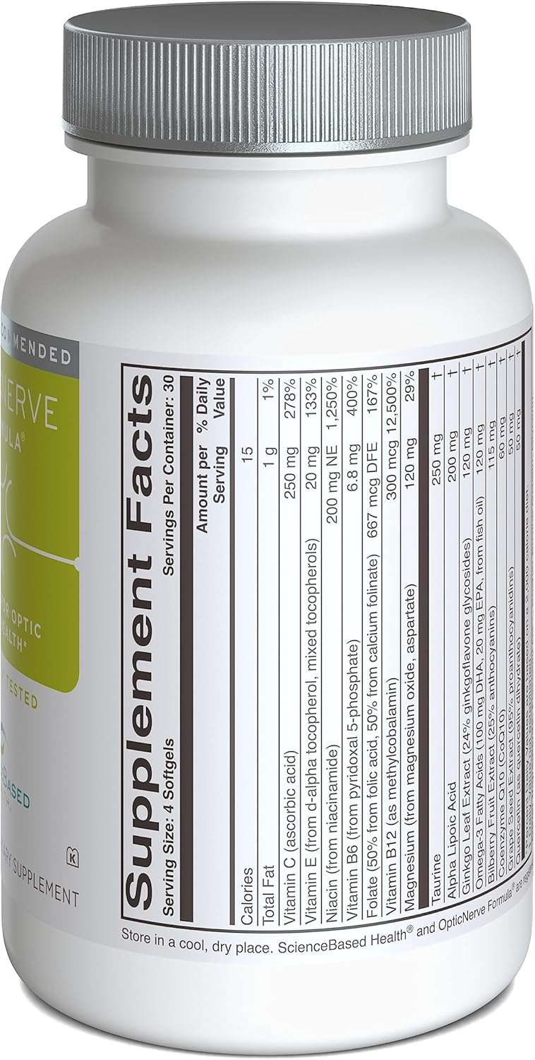 Suplemento Fórmula para el nervio óptico CoQ10 omega-3